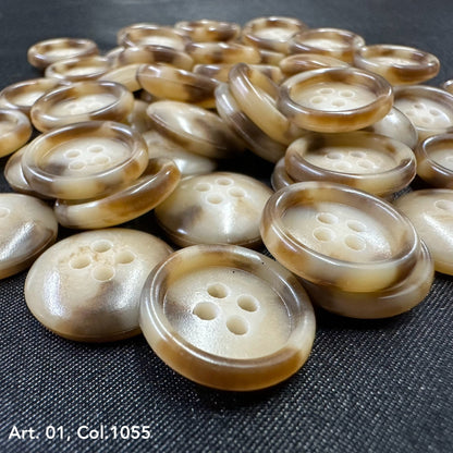 Urea-Buttons-Brown-Tan-Sand-Color-Four-Hole-New-York-Italian-Buttons-Buttonology-Inc-Col-1055